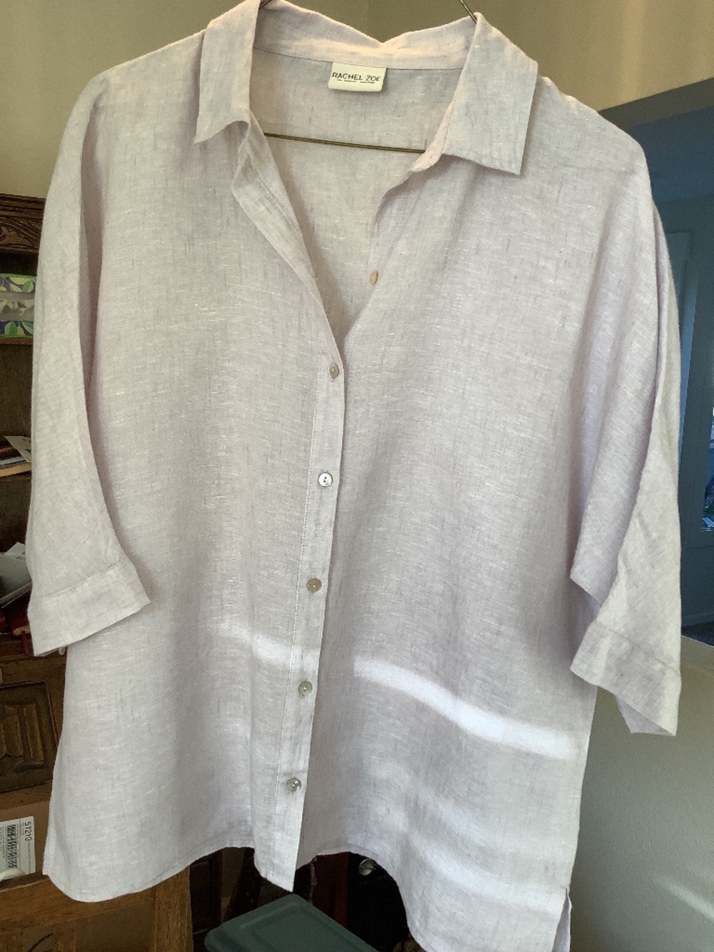 Luxury linen Shirt by Rachel Zoe with shell buttons